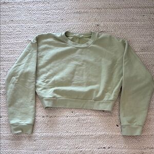 Reformation Green Cropped Sweatshirt